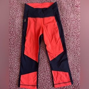 Lululemon 3/4 leggings orange and Blue